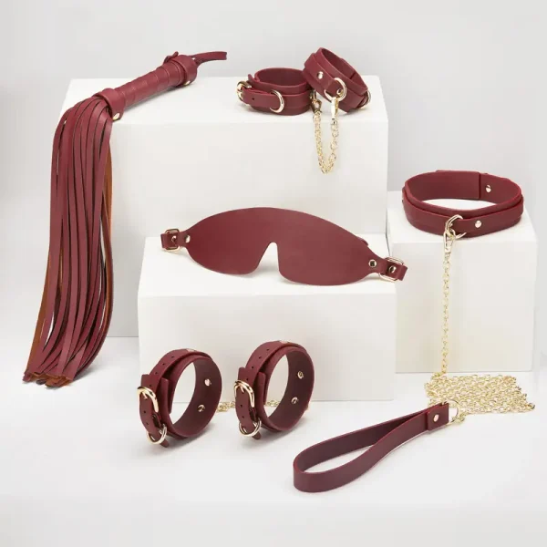 Bondage Kit，Bondage Set，Wine red& Navy blue bondage kit (1)